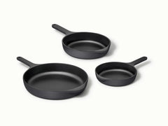 Enameled Cast Iron Skillet Trio